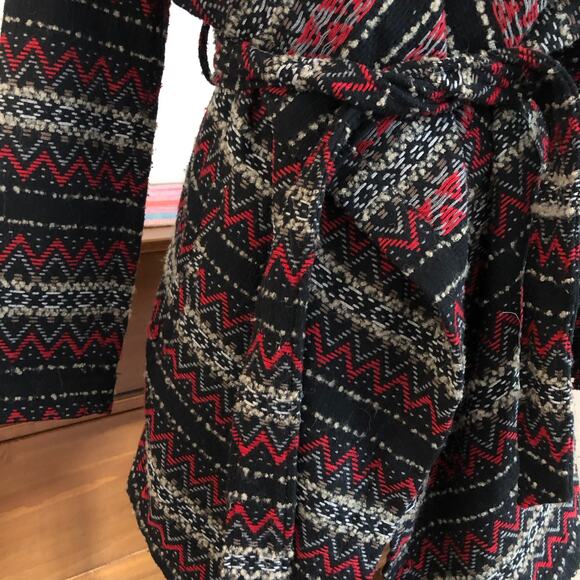 Jack by BB Dakota Open Front Wool Blend Knit Cardigan S Aztec Southwestern Boho - Picture 4 of 13